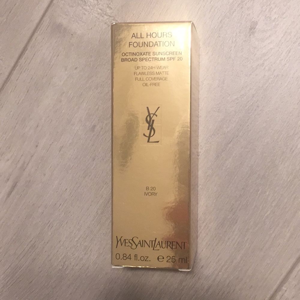 YSL all hours foundation.  B20 Ivory.